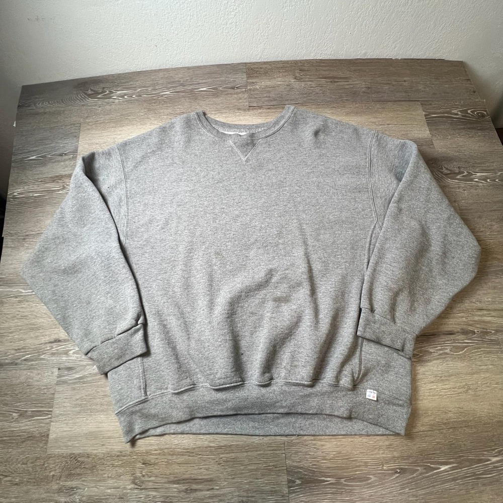 Russell Athletic Crewneck Sweatshirt Men XL Gray Oversized Pullover Vintage